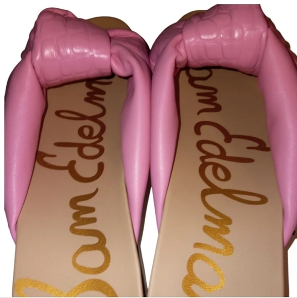 Sam Edelman Agatha Flatform Sport Pink Leather Twisted Knot Slip On Sand… - Picture 5 of 9